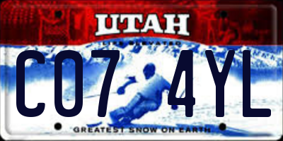 UT license plate C074YL
