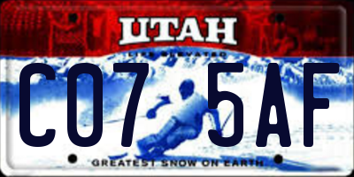 UT license plate C075AF