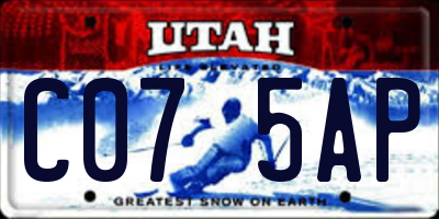 UT license plate C075AP