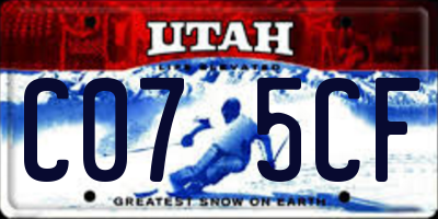 UT license plate C075CF