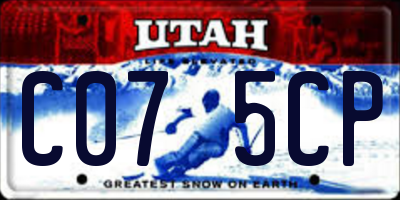 UT license plate C075CP