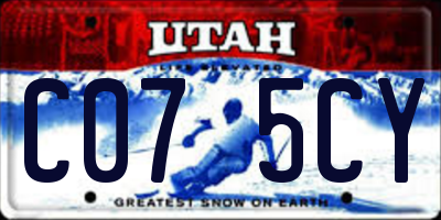 UT license plate C075CY