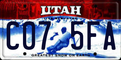 UT license plate C075FA