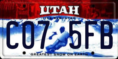 UT license plate C075FB