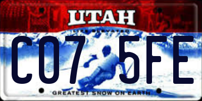 UT license plate C075FE