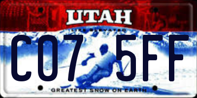 UT license plate C075FF