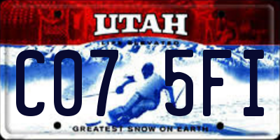 UT license plate C075FI