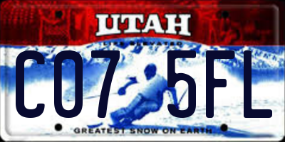 UT license plate C075FL