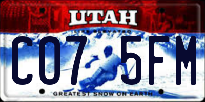 UT license plate C075FM