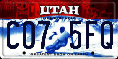 UT license plate C075FQ
