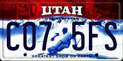 UT license plate C075FS
