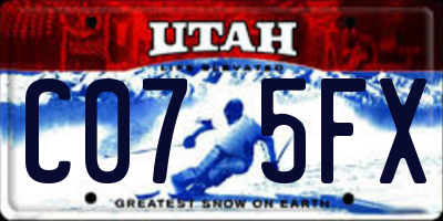 UT license plate C075FX