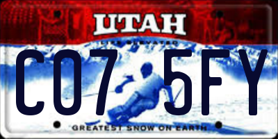 UT license plate C075FY