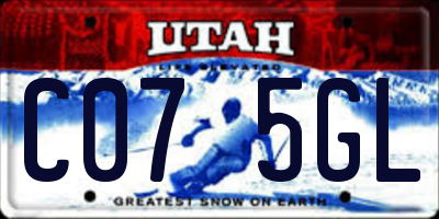 UT license plate C075GL