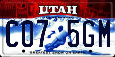 UT license plate C075GM