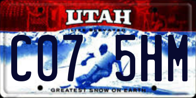 UT license plate C075HM