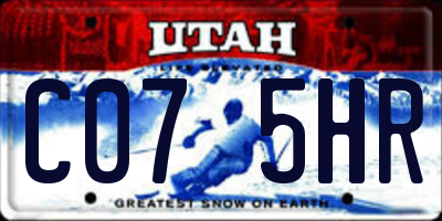 UT license plate C075HR