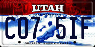 UT license plate C075IF