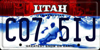 UT license plate C075IJ