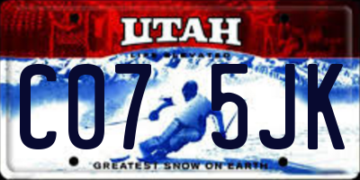 UT license plate C075JK