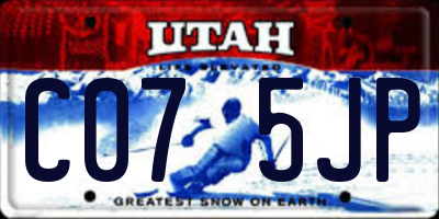 UT license plate C075JP