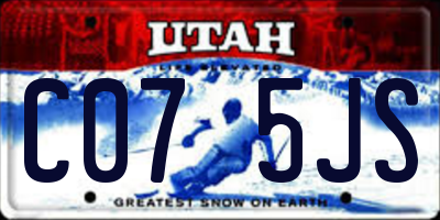 UT license plate C075JS