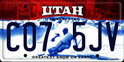 UT license plate C075JV