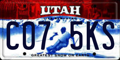 UT license plate C075KS