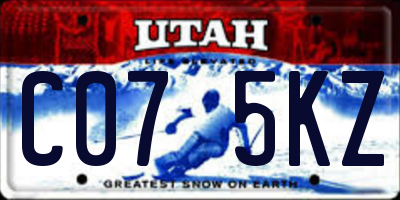 UT license plate C075KZ