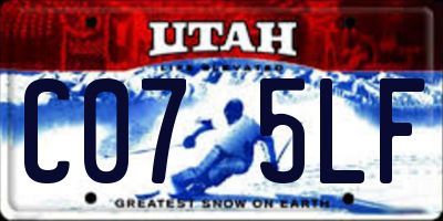 UT license plate C075LF