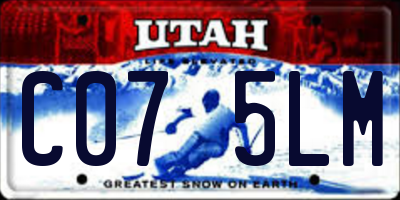 UT license plate C075LM