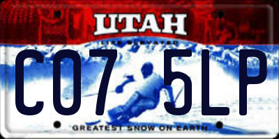 UT license plate C075LP