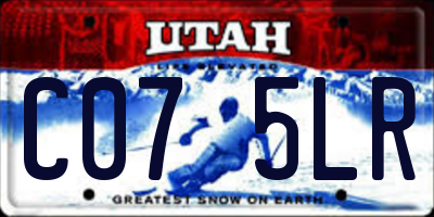 UT license plate C075LR