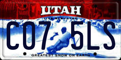 UT license plate C075LS