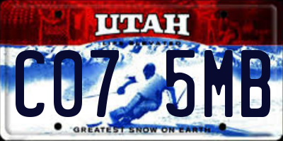 UT license plate C075MB