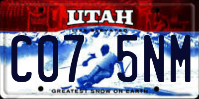 UT license plate C075NM