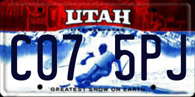 UT license plate C075PJ
