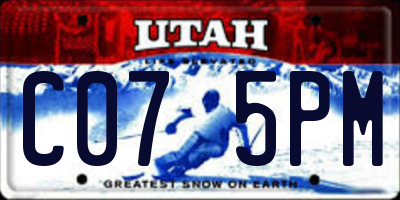 UT license plate C075PM