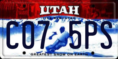 UT license plate C075PS