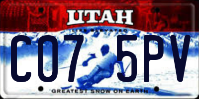UT license plate C075PV