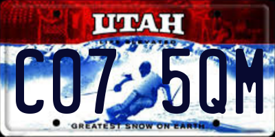 UT license plate C075QM