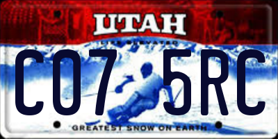 UT license plate C075RC