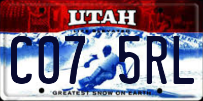 UT license plate C075RL