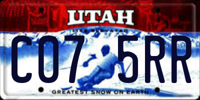 UT license plate C075RR