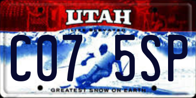 UT license plate C075SP