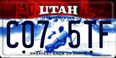 UT license plate C075TF
