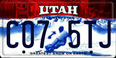 UT license plate C075TJ
