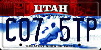 UT license plate C075TP
