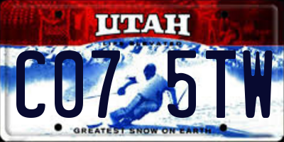 UT license plate C075TW