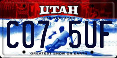 UT license plate C075UF